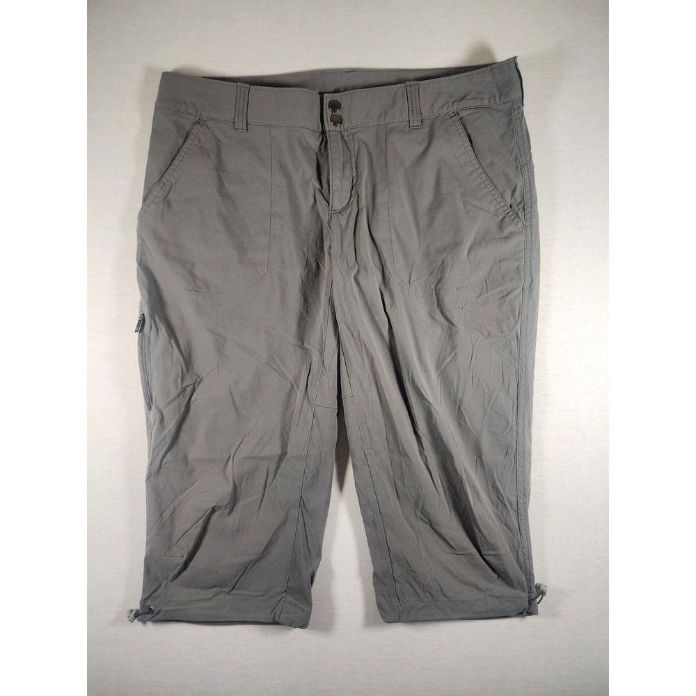 Columbia Womens Saturday Trail II Knee Pant Grey Hiking Capri Size 16